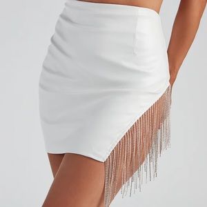 windsor white bring on the glam mini skirt